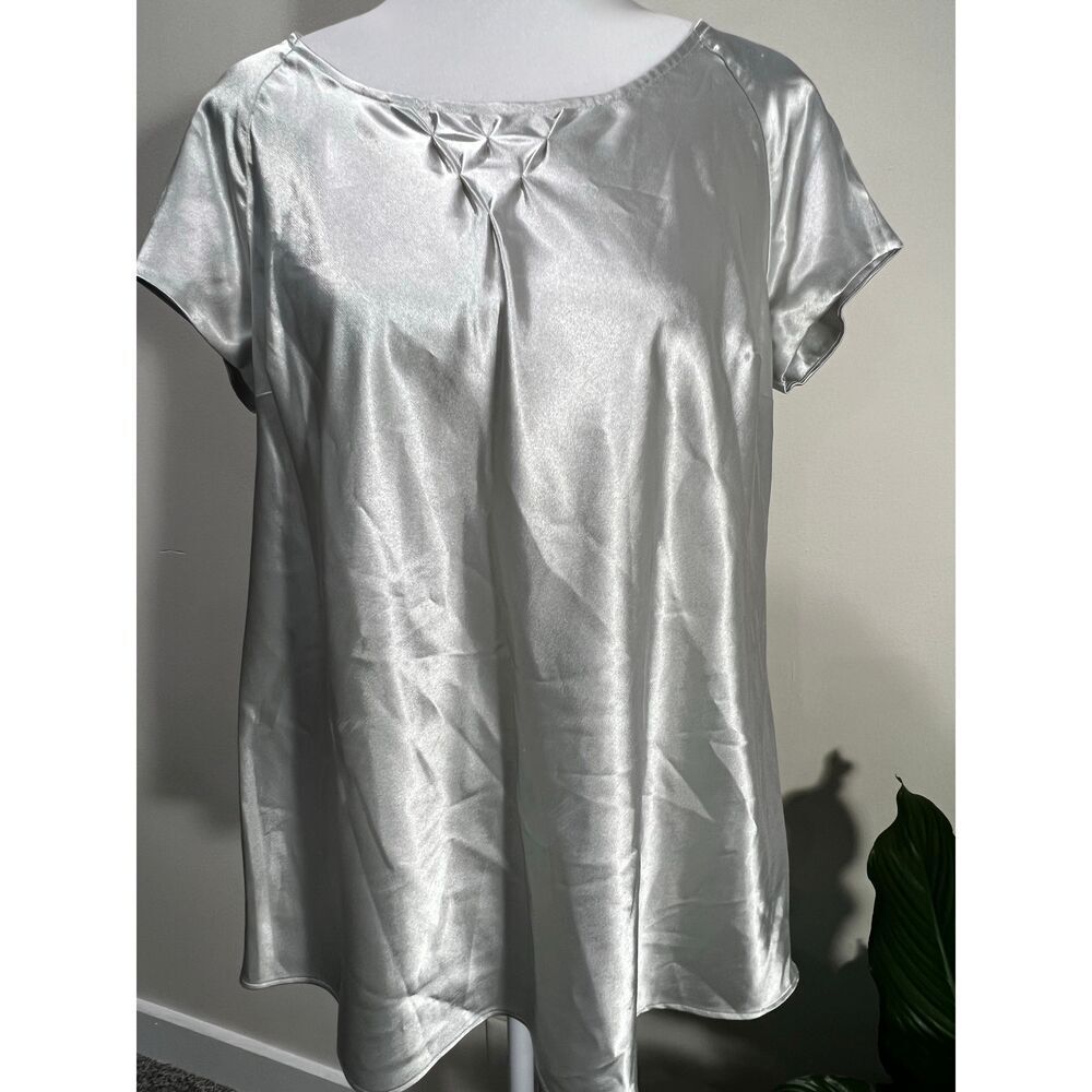 Evan Picone Black Label Silver Diamond Blouse, (Size 10)